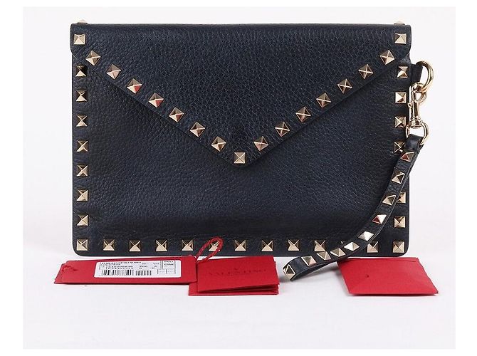 Valentino Clutch a bustina Rockstud nera Nero - vista 9