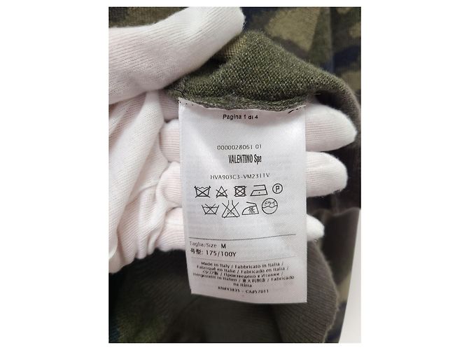 Valentino Camo Studded Cashmere Round Knit Brown - view 5