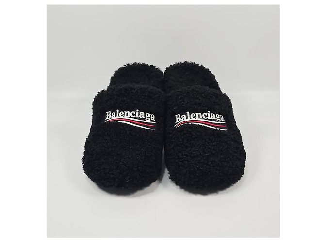Balenciaga Fellige Mule mit besticktem Logo Braun - Ansicht 3