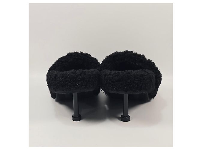Balenciaga Fellige Mule mit besticktem Logo Braun - Ansicht 6