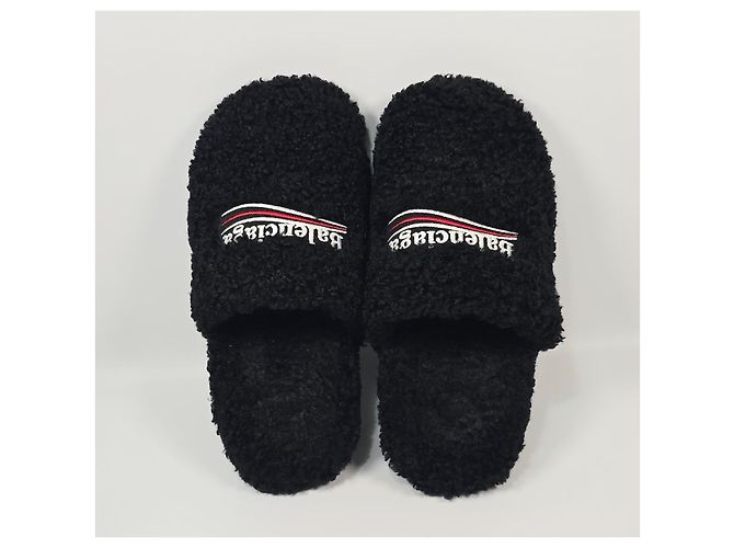 Balenciaga Fellige Mule mit besticktem Logo Braun - Ansicht 7