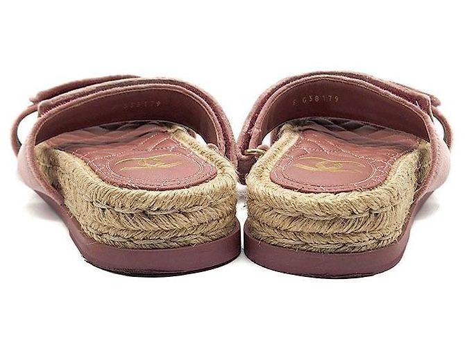 Chanel Espadrille in velluto con chiusura a velcro Rosso - vista 5