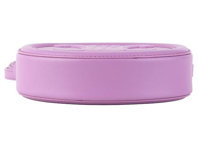 16 Céline Borsa a tracolla Curve Triope Oval Pulse in pelle liscia viola Porpora - vista 6