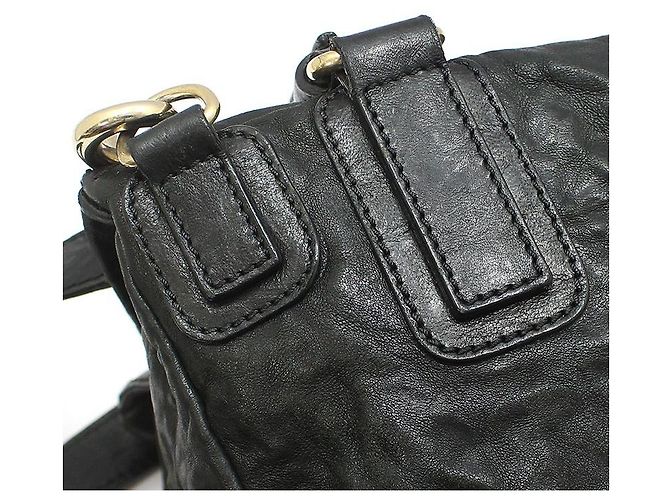 Givenchy Borsa a tracolla Pandora Medium in nero stropicciato placcata oro - vista 10