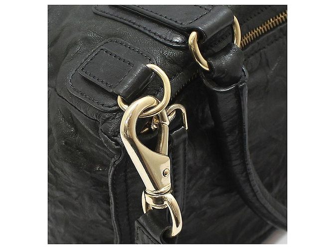 Givenchy Borsa a tracolla Pandora Medium in nero stropicciato placcata oro - vista 11