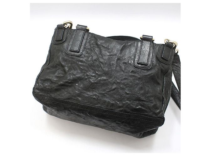 Givenchy Borsa a tracolla Pandora Medium in nero stropicciato placcata oro - vista 4