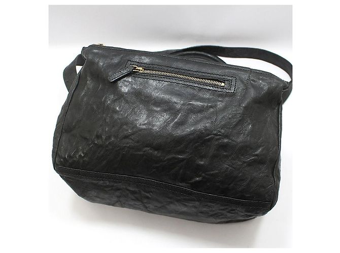Givenchy Borsa a tracolla Pandora Medium in nero stropicciato placcata oro - vista 6