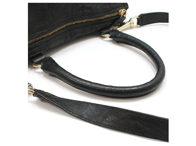 Givenchy Borsa a tracolla Pandora Medium in nero stropicciato placcata oro - vista 7