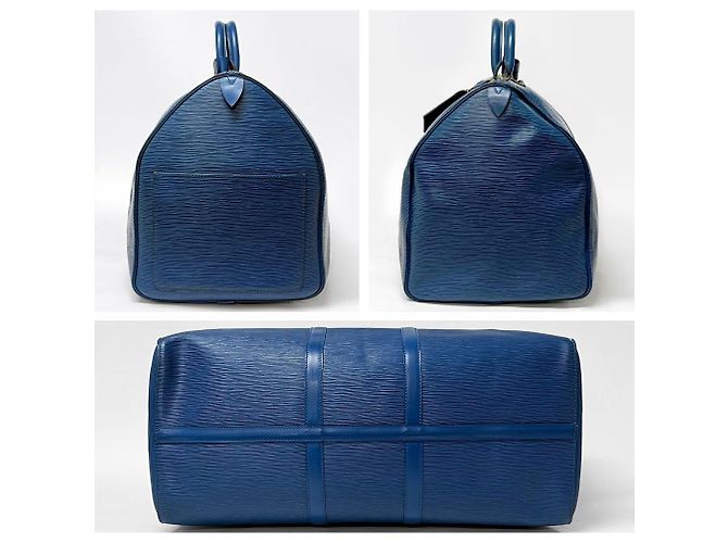 Louis Vuitton Borsa da Viaggio Boston in Epi Blue - vista 13