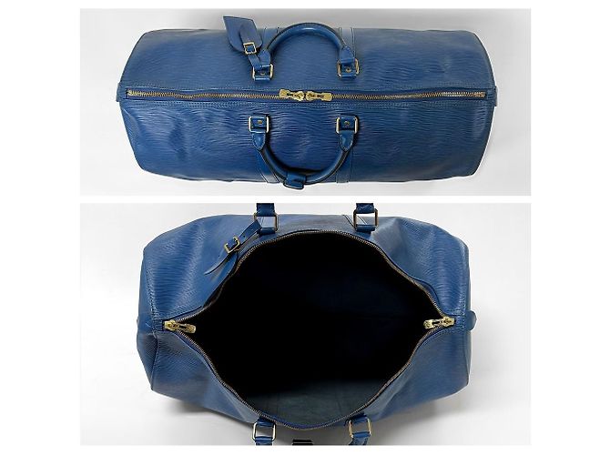 Louis Vuitton Borsa da Viaggio Boston in Epi Blue - vista 7