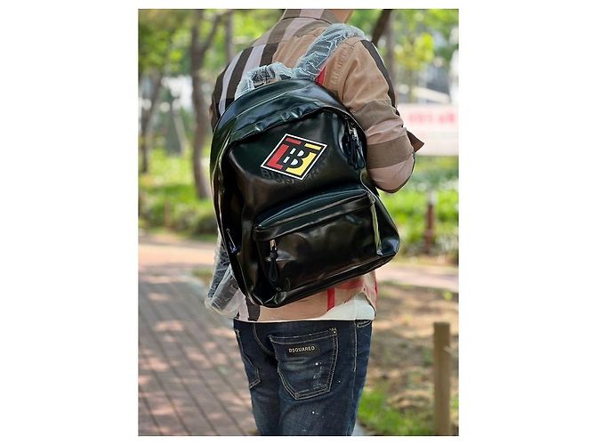 Burberry TB Monogram Enamel Leather Backpack Unisex Multiple colors - view 12