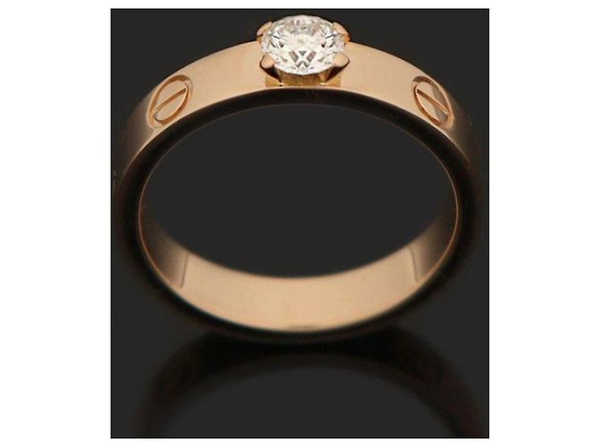 Cartier Pink Gold Carat Diamond Solitaire Love Ring Größe - Ansicht 2