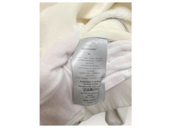 Dior Sacai Sweatshirt aus cremefarbener Baumwolle mit Logo-Patch Weiß - Ansicht 5