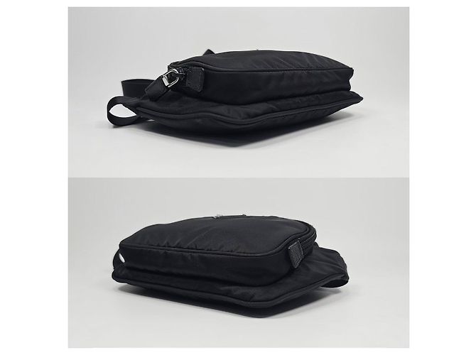 Prada Borsa a tracolla in pelle Saffiano e Re-Nylon Argento - vista 6