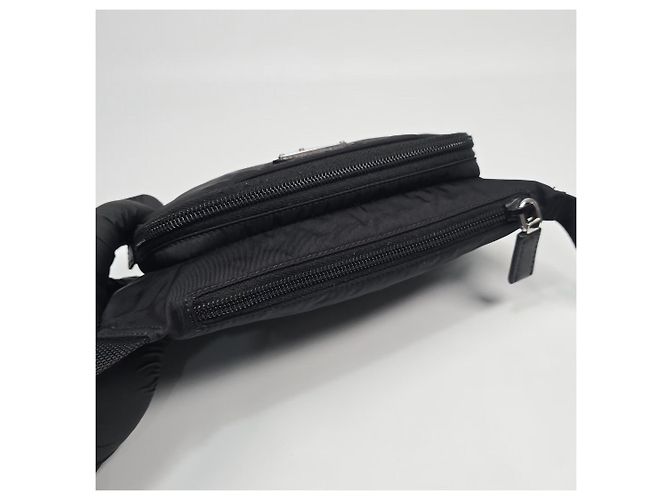 Prada Borsa a tracolla in pelle Saffiano e Re-Nylon Argento - vista 7