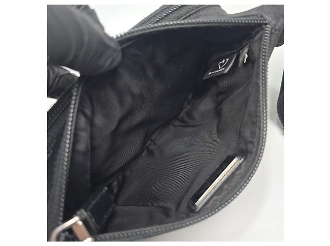 Prada Borsa a tracolla in pelle Saffiano e Re-Nylon Argento - vista 8