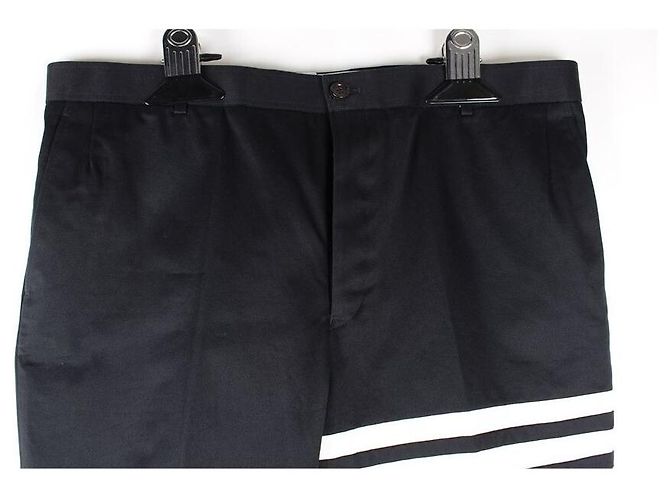 Thom Browne Unstrukturierte gestreifte Baumwollhose mit Armbinde - Ansicht 2