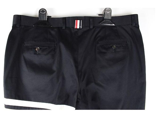Thom Browne Unstrukturierte gestreifte Baumwollhose mit Armbinde - Ansicht 4