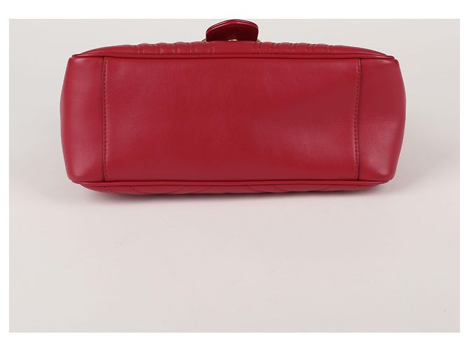 Gucci Borsa Tote con Manico Superiore e Borsa a Spalla GG Marmont in Pelle Rossa - vista 6