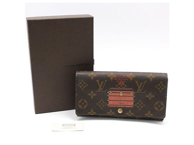 Louis Vuitton Monogram Sarah Trunk Lock Long Wallet Braun - Ansicht 2