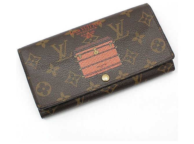 Louis Vuitton Monogram Sarah Trunk Lock Long Wallet Braun - Ansicht 3