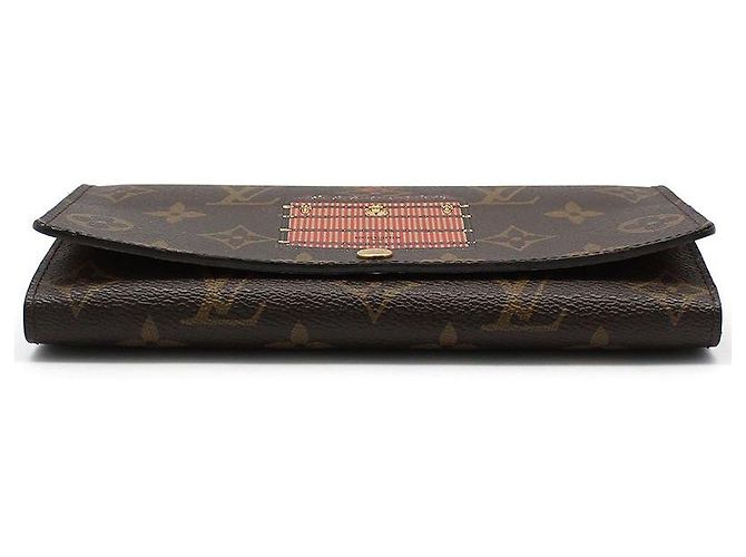 Louis Vuitton Monogram Sarah Trunk Lock Long Wallet Braun - Ansicht 5
