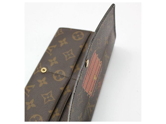 Louis Vuitton Monogram Sarah Trunk Lock Long Wallet Braun - Ansicht 6