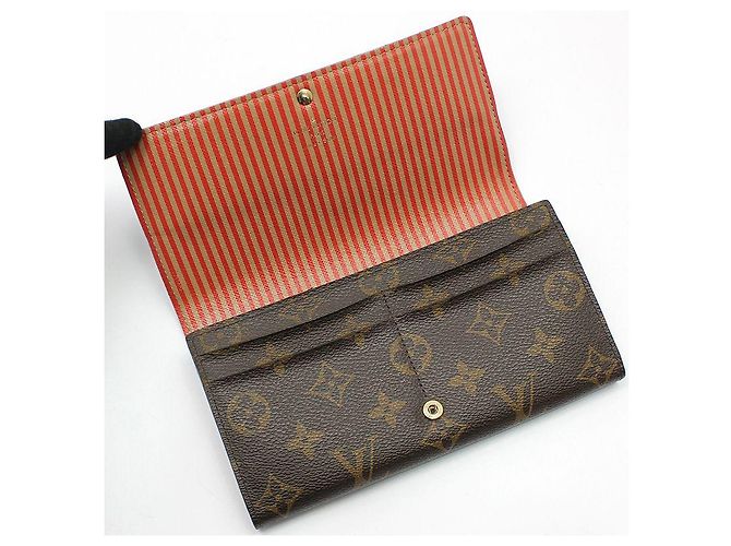 Louis Vuitton Monogram Sarah Trunk Lock Long Wallet Braun - Ansicht 7