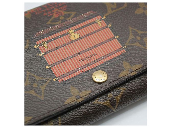 Louis Vuitton Monogram Sarah Trunk Lock Long Wallet Braun - Ansicht 9