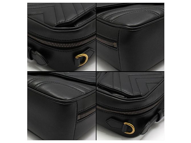 Gucci Borsa a mano e a tracolla GG Marmont matelassé nera Nero - vista 11