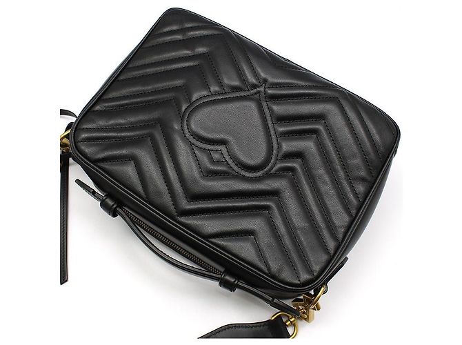 Gucci Borsa a mano e a tracolla GG Marmont matelassé nera Nero - vista 4