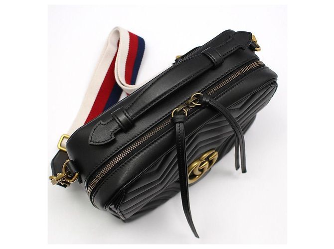Gucci Borsa a mano e a tracolla GG Marmont matelassé nera Nero - vista 6