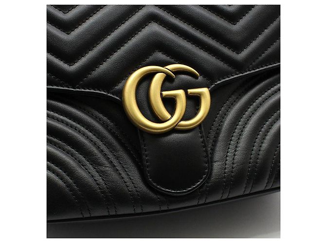 Gucci Borsa a mano e a tracolla GG Marmont matelassé nera Nero - vista 8