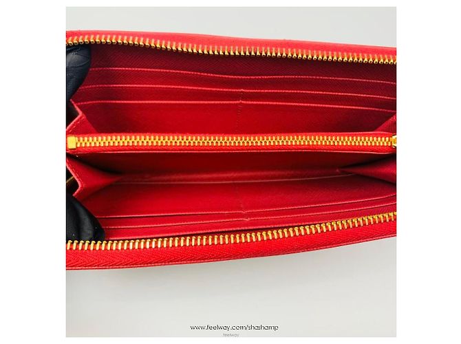 Prada Cartera larga Saffiano Gippy Red Roja - vista 3