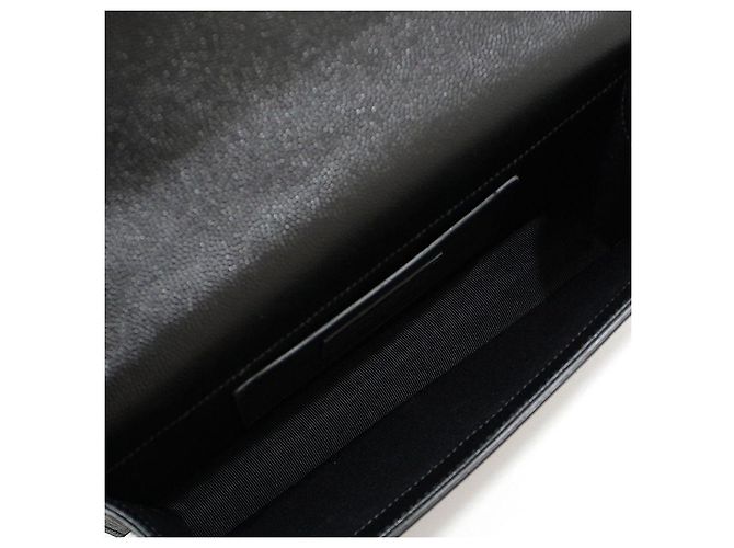 Saint Laurent Clutch Black Caviar Gold Monogram Nero - vista 10