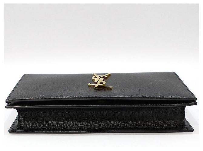 Saint Laurent Clutch Black Caviar Gold Monogram Nero - vista 5