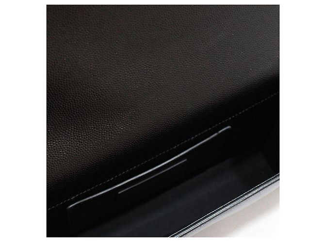 Saint Laurent Clutch Black Caviar Gold Monogram Nero - vista 8
