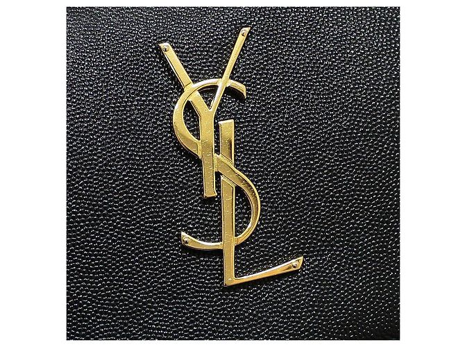Saint Laurent Clutch Black Caviar Gold Monogram Nero - vista 9