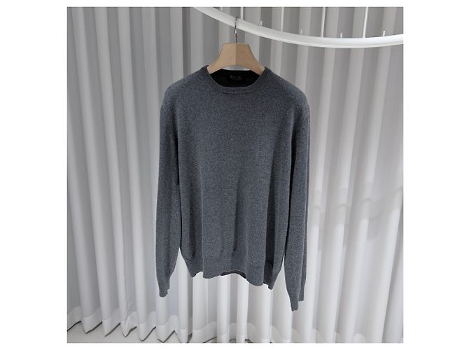 Loro Piana Baby Kaschmir Rundhals Strickpullover Grau Braun - Ansicht 2