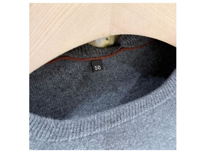 Loro Piana Baby Kaschmir Rundhals Strickpullover Grau Braun - Ansicht 5