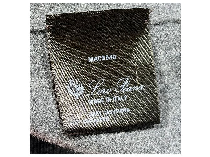 Loro Piana Baby Kaschmir Rundhals Strickpullover Grau Braun - Ansicht 6