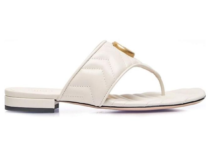 Gucci Sandali piatti trapuntati Marmont da donna Arancione - vista 2