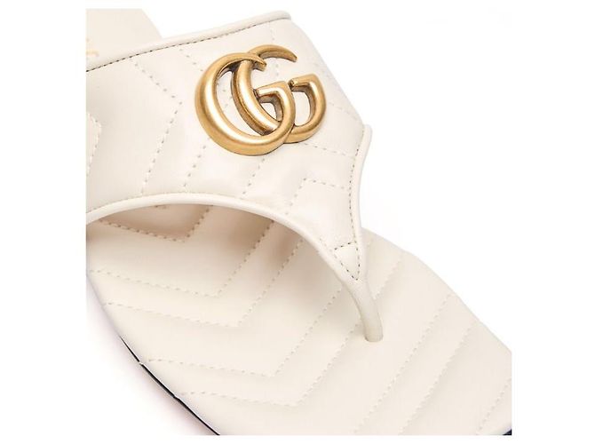 Gucci Sandali piatti trapuntati Marmont da donna Arancione - vista 5