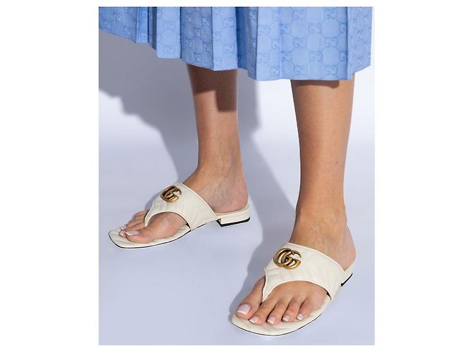Gucci Sandali piatti trapuntati Marmont da donna Arancione - vista 8