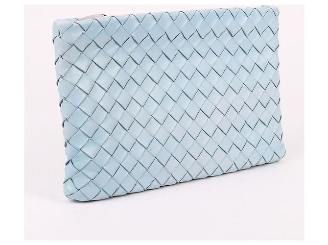Bottega Veneta Clutch Media Blu Cielo da Donna - vista 3