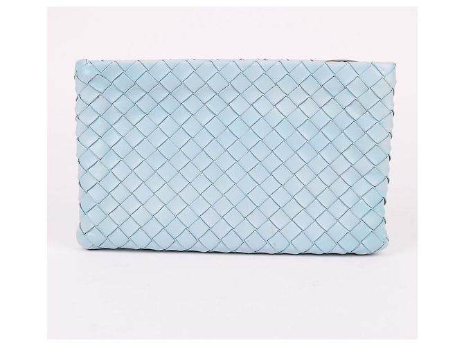 Bottega Veneta Clutch Media Blu Cielo da Donna - vista 4
