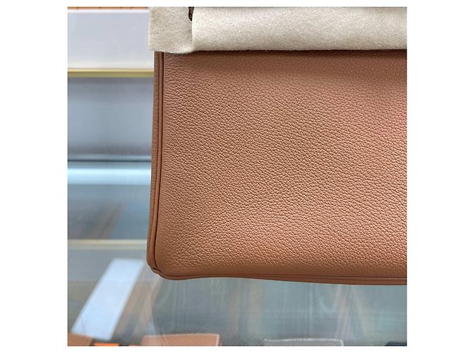 Hermès Birkin Togo Oro timbro Oro Multicolore - vista 4
