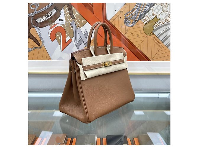 Hermès Birkin Togo Oro timbro Oro Multicolore - vista 5