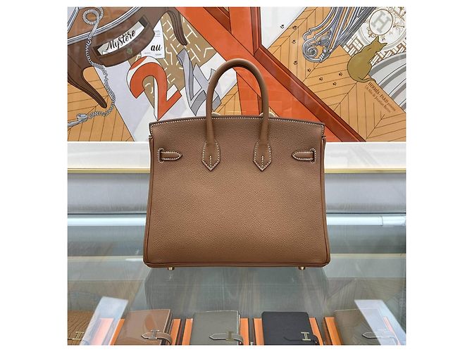 Hermès Birkin Togo Oro timbro Oro Multicolore - vista 6