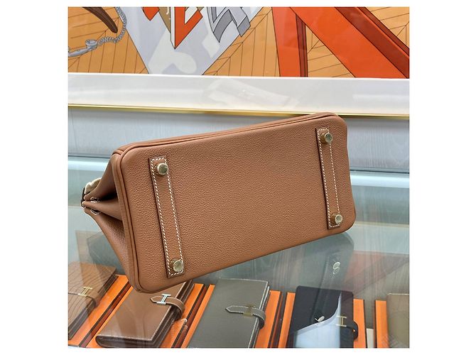 Hermès Birkin Togo Oro timbro Oro Multicolore - vista 7